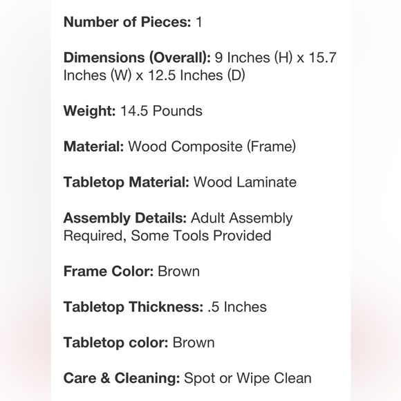 NATHAN JAMES NWT Jackson wall mount shelf side table -walnut - Picture 9 of 9